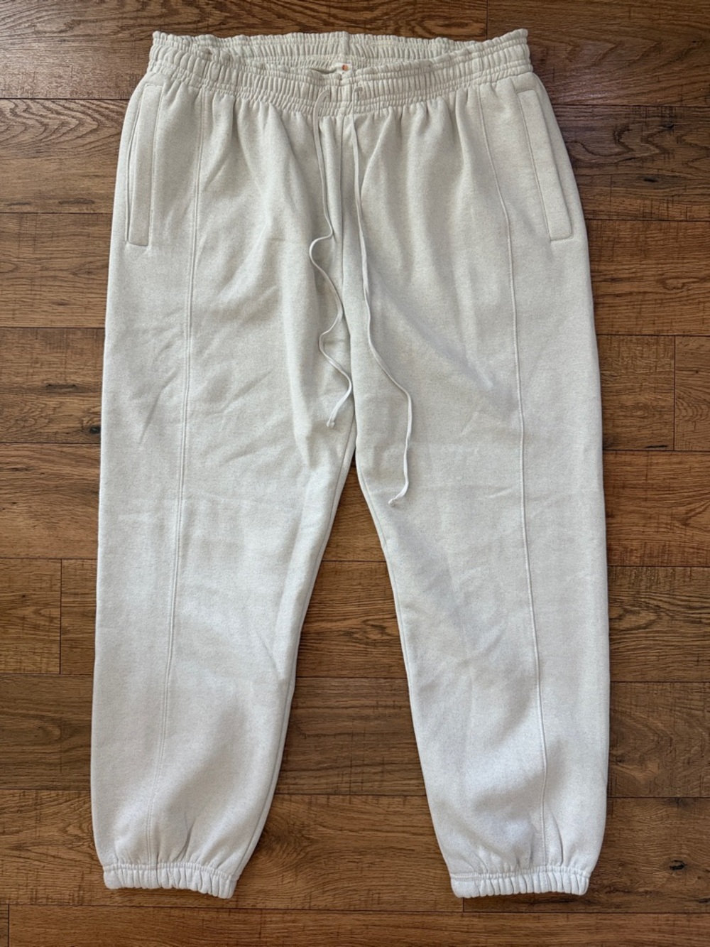 Anthropologie Daily Practice Cream Sparkle High Rise Sweatpants Womens Medium
